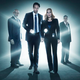 Mitch Pileggi, David Duchovny, Gillian Anderson, William B. Davis (Fox)